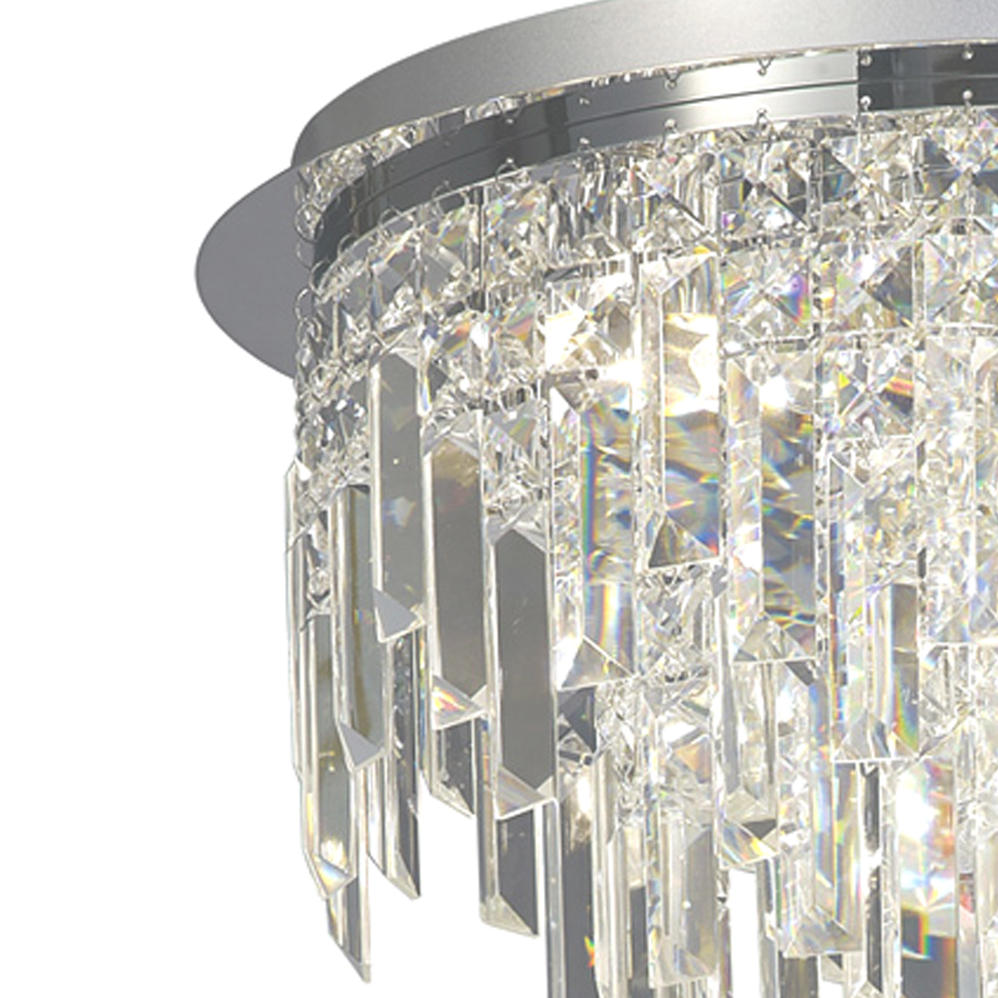 Maddison Polished Chrome Crystal Ceiling Lights Diyas Flush Crystal Fittings